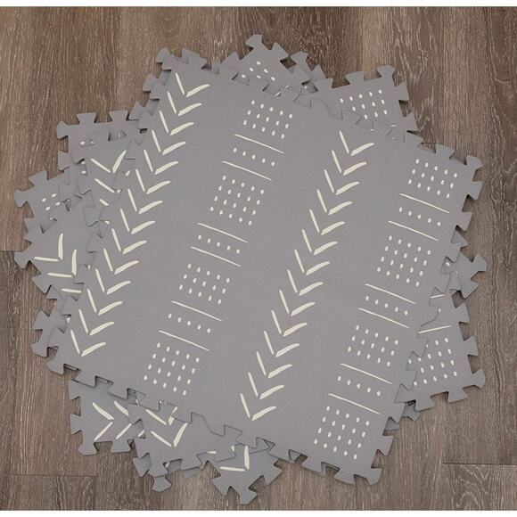 CHILDLIKE BEHAVIOR Baby Play Mat - Play Pen Tummy Time Mat & Crawling 9 pc gray - Picture 4 of 4